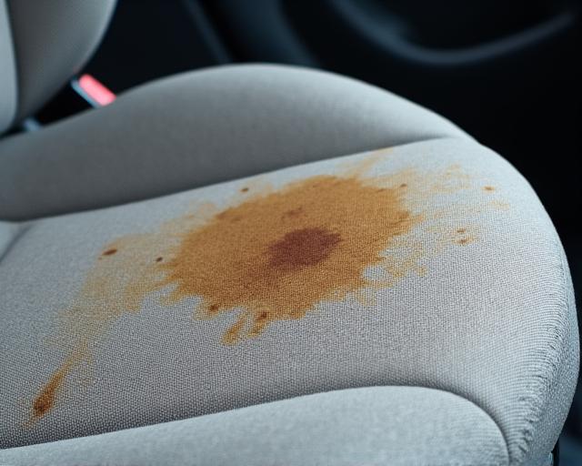 Estofo de tecido com nódoas de café