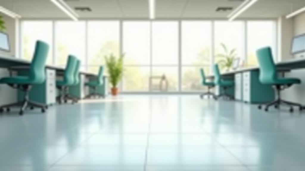 Clean office workspace in Amsterdam with shining floors