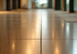 Close-up shiny polished floor in Amsterdam business