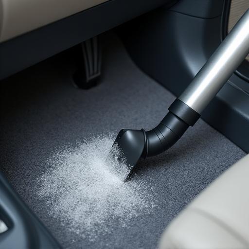 Interior de um carro a ser aspirado profissionalmente